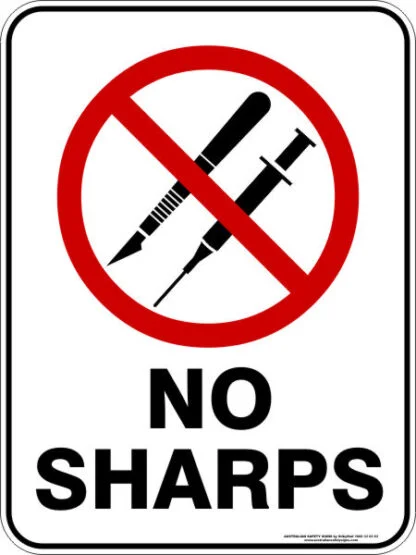 Prohibition Signs NO SHARPS