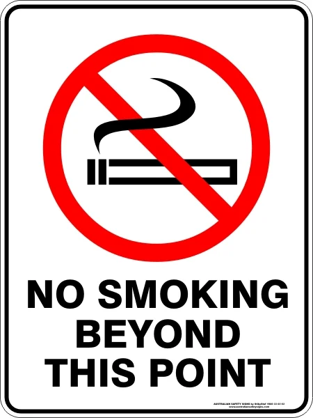 Prohibition Signs NO SMOKING BEYOND THIS POINT