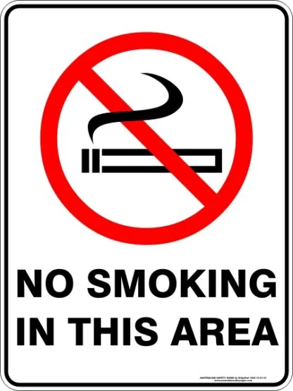 Prohibition Signs NO SMOKING IN THIS AREA
