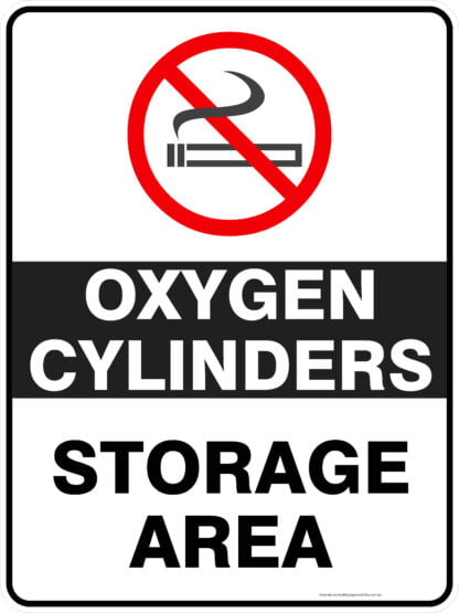 Prohibition Signs OXYGEN CYLINDERS STORAGE AREA