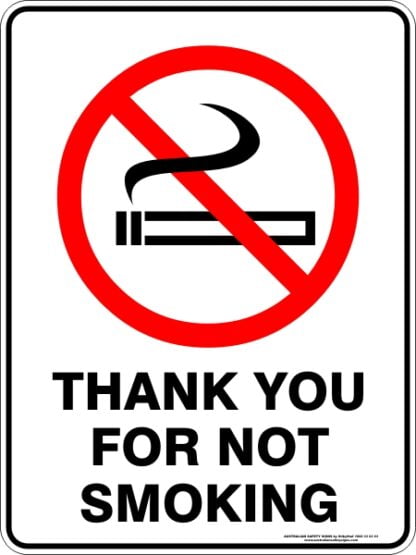 Prohibition Signs THANK YOU FOR NOT SMOKING