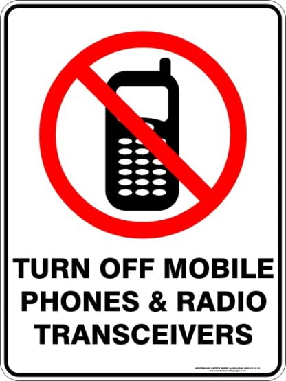 Prohibition Signs TURN OFF MOBILE PHONES & RADIO TRANSCEIVERS