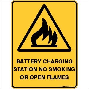 Battery Charging Station No Smoking Or Open Flames
