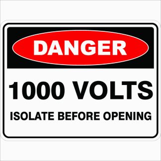 1000 Volts Isolate Before Opening