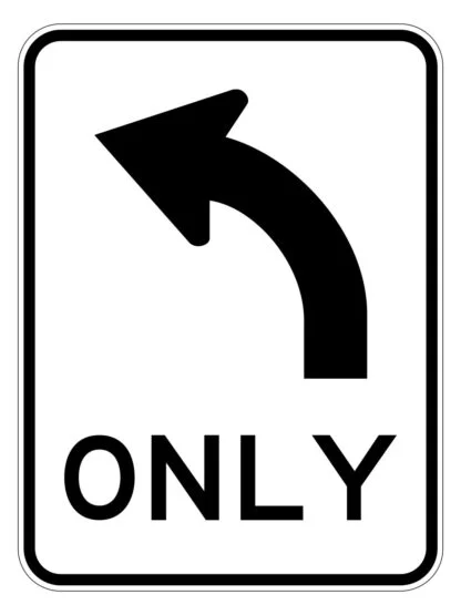 All Traffic Turn (left Or Right) Sign