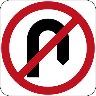No U Turn Sign