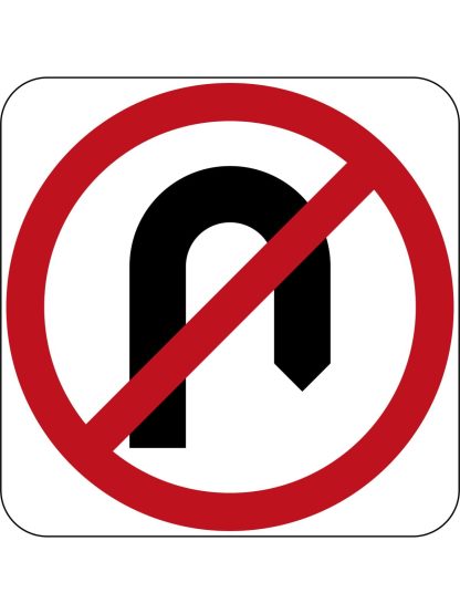 No U Turn Sign