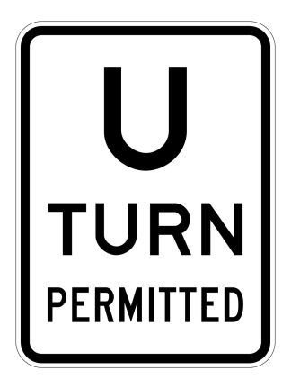 U Turn Permitted Sign