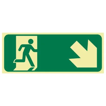 Exit Sign - Running Men Arrow Bottom Right