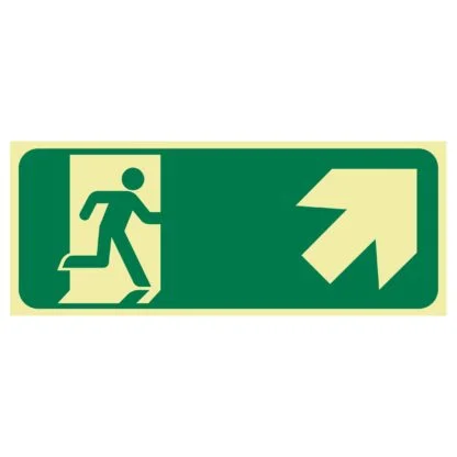 Exit Sign - Running Men Arrow Top Right