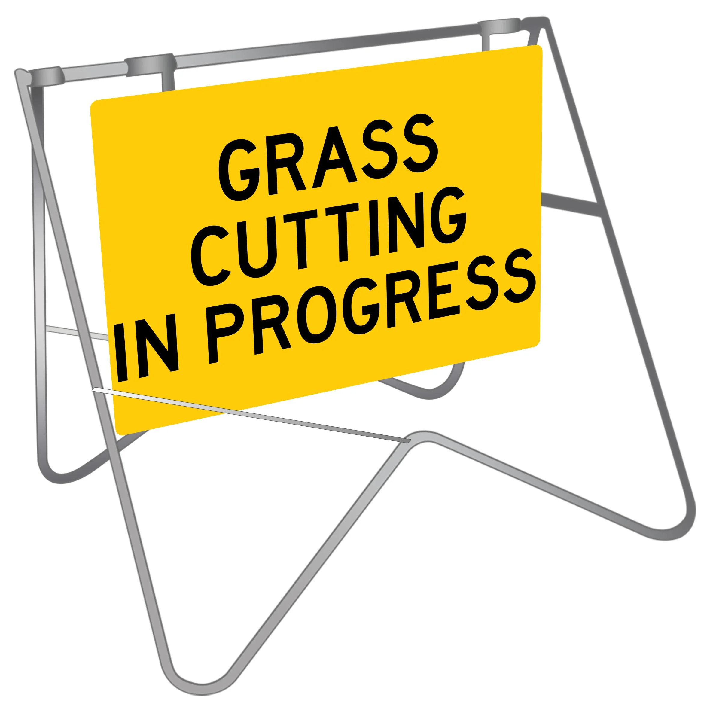 Grass Cutting In Progress Swing Stand Sign