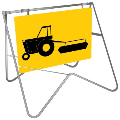 MOWING IN PROGRESS (SYMBOL) SWING STAND SIGN (SIGN WITH STAND)