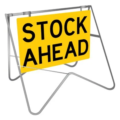 Stock Ahead Swing Stand Sign