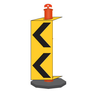 Corflute Chevron Delineator For Bollard