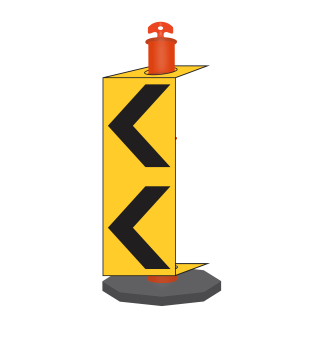 Corflute Chevron Delineator For Bollard