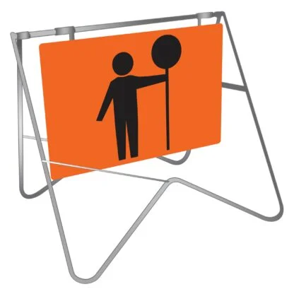 Traffic Controller Swing Stand Sign (fluro Orange)