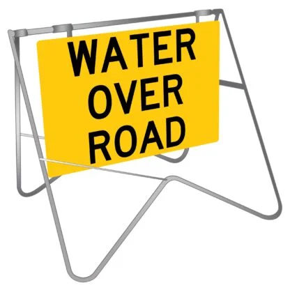Water Over Road Swing Stand Sign