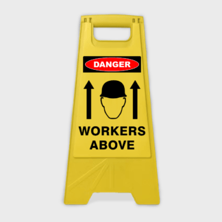 Danger Caution Workers Above Detailed