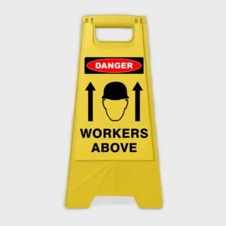 Danger Caution Workers Above Detailed