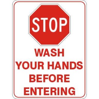 Stop - Wash Hands Before Entering