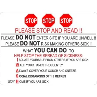 Covid-19 Stop - Do Not Enter If You Are Sick - Detailed