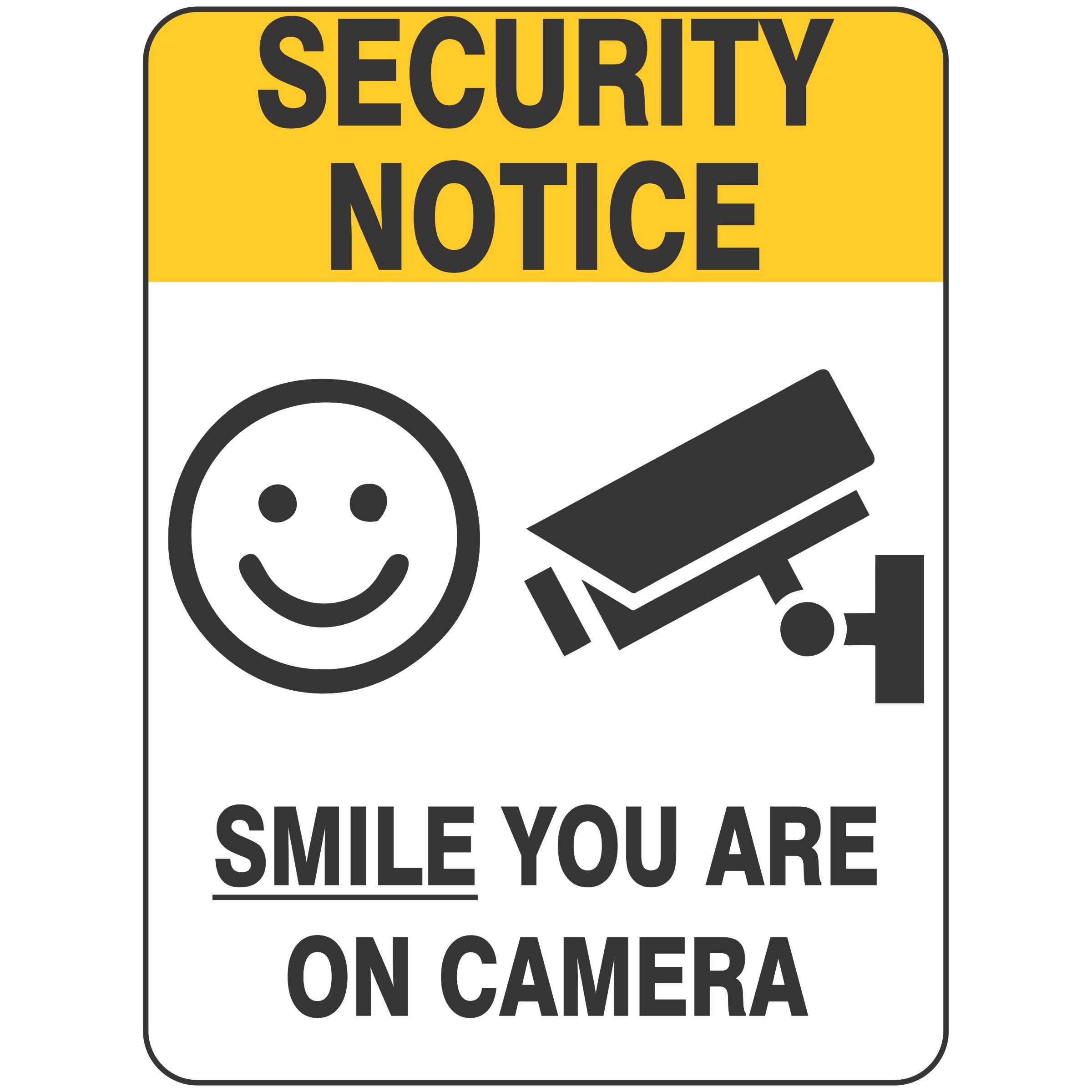 Smile your'e on camera Camera warning sticker Video surveillance sticker 