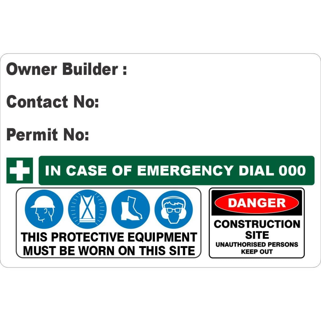 Owner Builder Sign Detailed Qbcc Compliant Buy Now Discount Safety