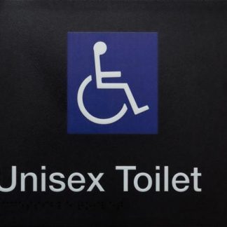 Unisex Accessible Toilet White On Black (Braille)