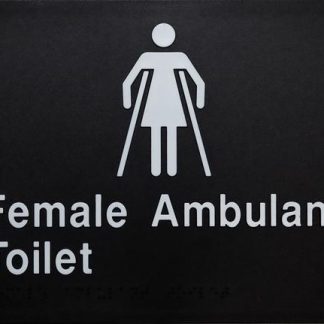 Ladies Ambulant Toilet White On Black (Braille)