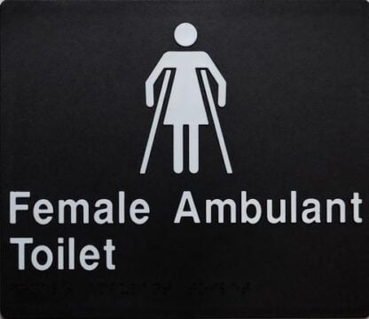 Ladies Ambulant Toilet White On Black (Braille)