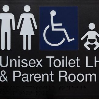 Unisex Toilet Lh And Parent Room Disable Access 4 Symbols (Braille)