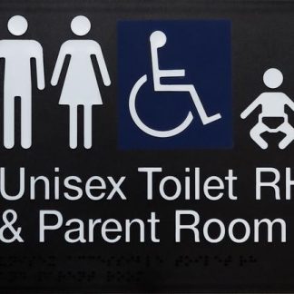 Unisex Toilet Rh And Parent Room Disable Access 4 Symbols (Braille)