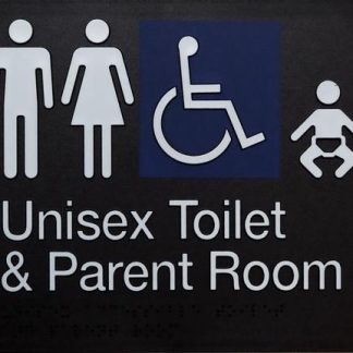Unisex Toilet And Parent Room Disabled Access 4 Symbols (Braille)