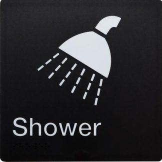 Shower Symbol White On Black 1 Icon (Braille)