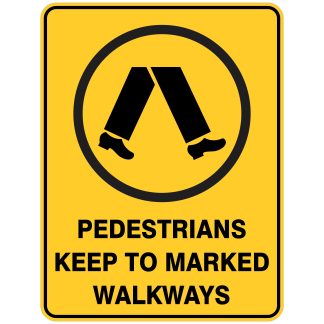 Pedestrians Keep To Marked Walkways