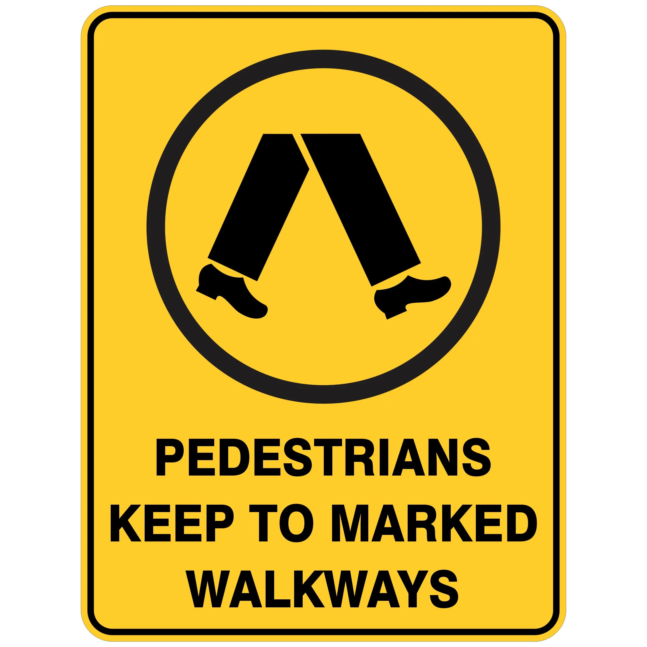 Pedestrians Keep To Marked Walkways
