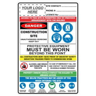 NO LOGO Construction Site Signs CONSTRUCTION SITE COMBINATION SIGN 