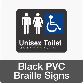 Black PVC Braille Signs