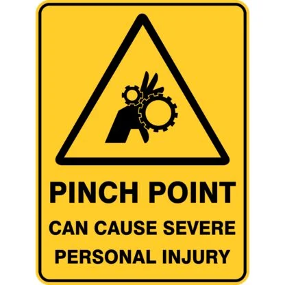 Warning Pinch Point Gears
