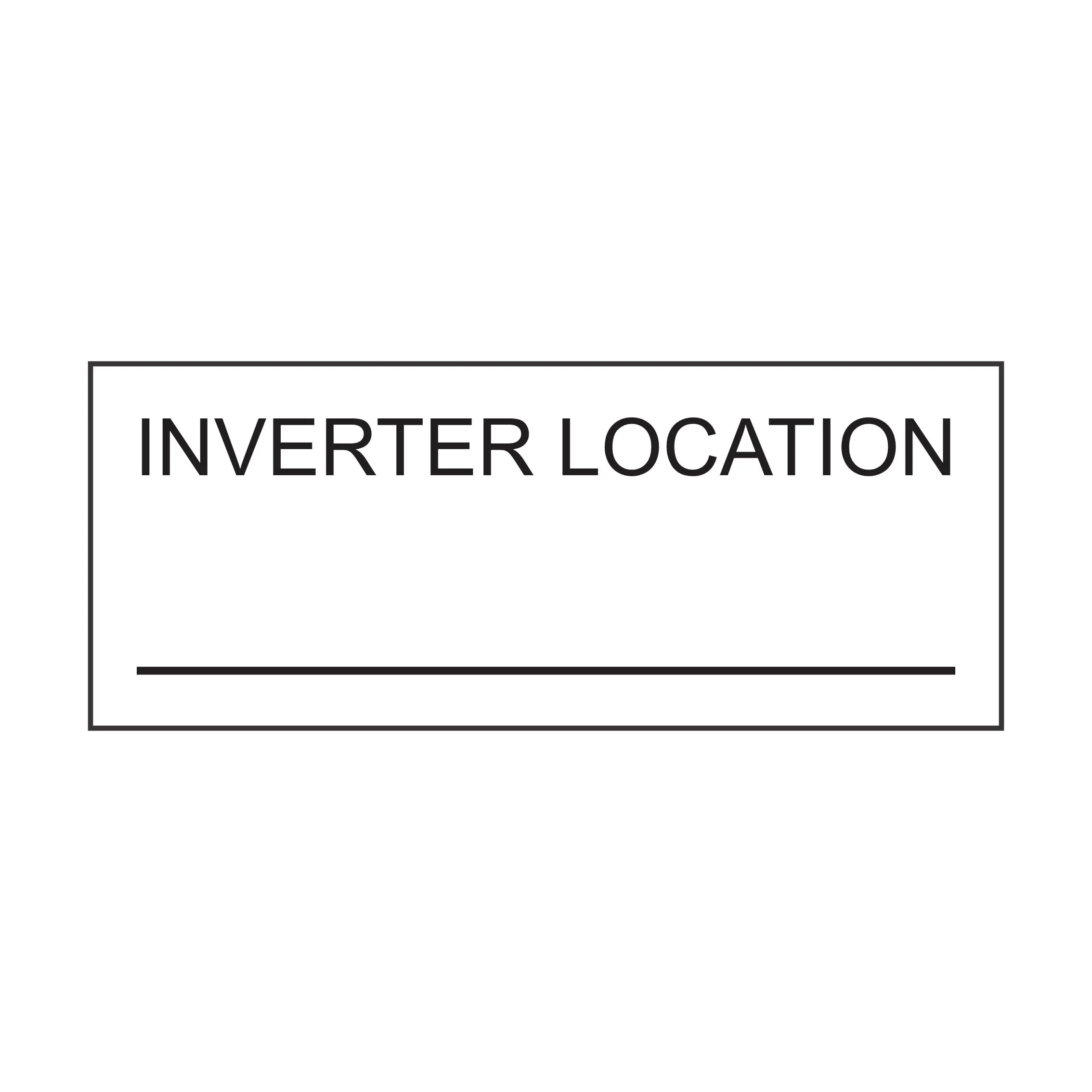Inverter Location - 50mm x 20mm