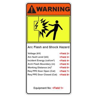 Arc Flash Label Layout 1 - Warning