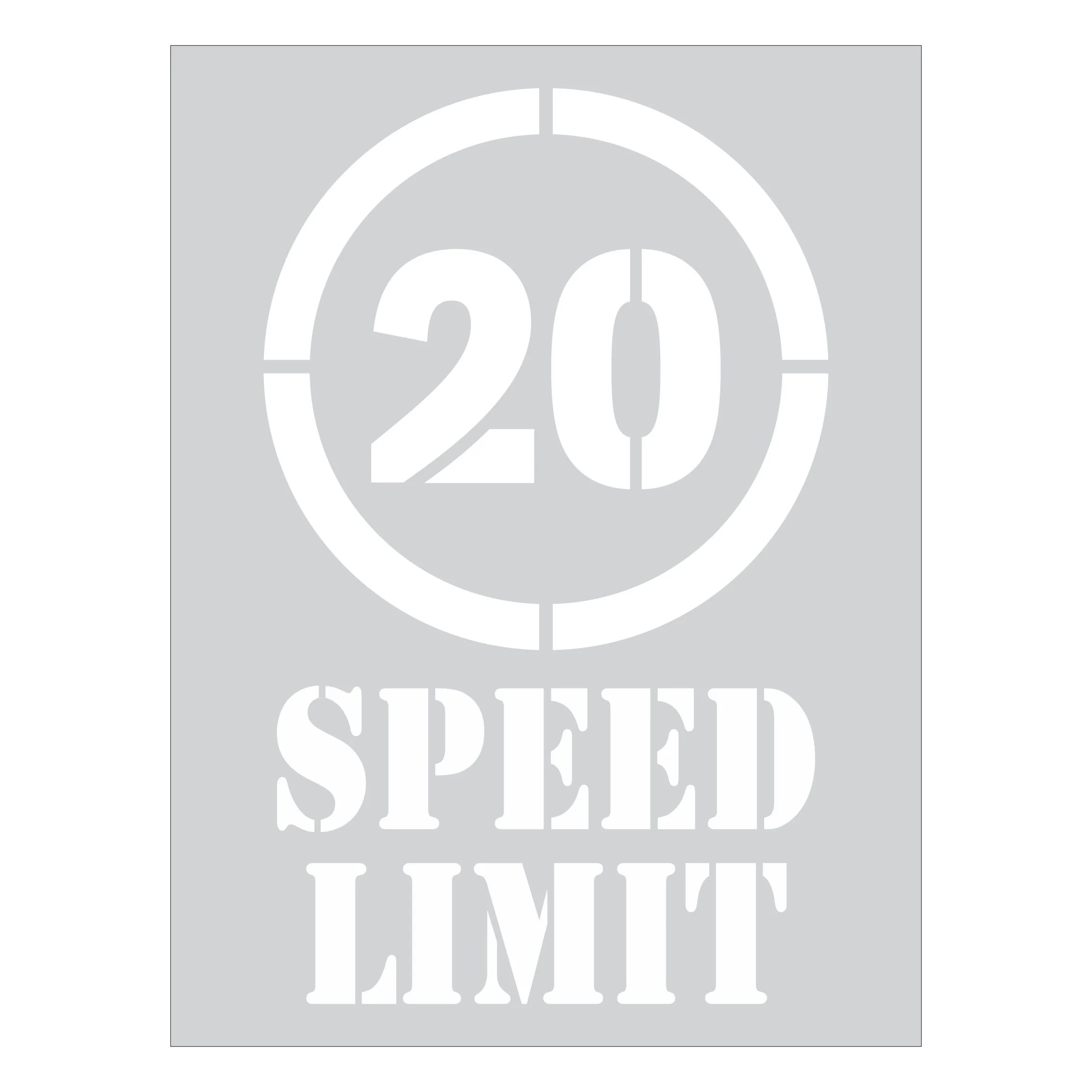 20kph Speed Limit Stencil