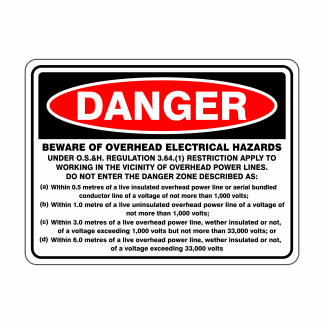 Danger Beware Of Overhead Electrical Hazards