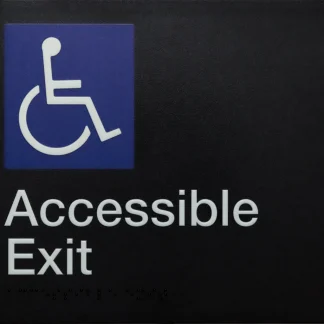 Accessible Exit Sign (Black) Wheelchair Icon