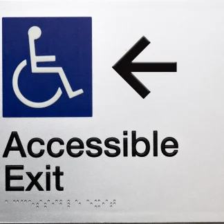 Accessible Exit Sign Left Arrow