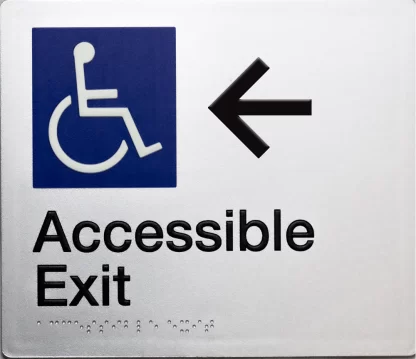 Accessible Exit Sign Left Arrow