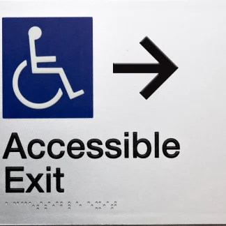 Accessible Exit Sign Right Arrow