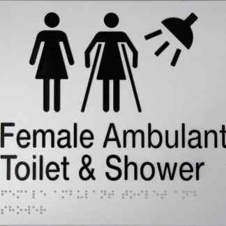Female Ambulant Toilet & Shower Sign 2 Icons