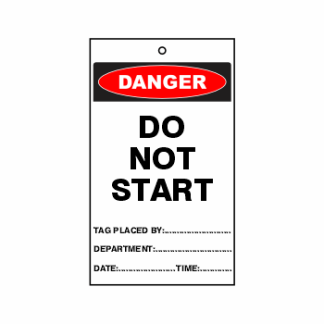 Lockout Tags Danger Do Not Start