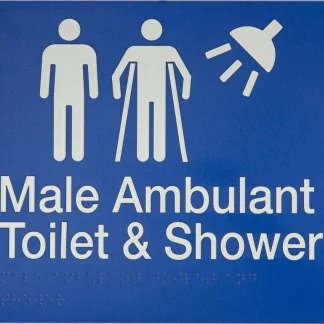 Male Ambulant Toilet & Shower Sign 2 Icons